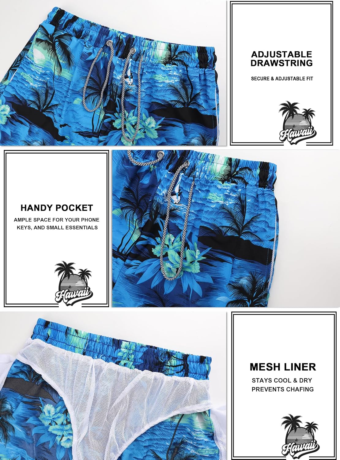 Hawaiian Quick Dry Swim Shorts - Image 5